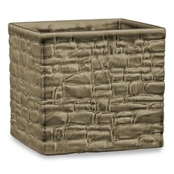 Кашпо для квітів STONE LOOK, кераміка, 18", кам'яний куб (63417)