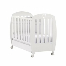 Кроватка детская 140x70 см "BIG VALERIA LUX", White, цвет белый, МДФ/бук