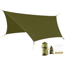 Тент, водонепроницаемый брезент, Neo Tools полиэстер 210T, 360х290см, оливковый (63-130)