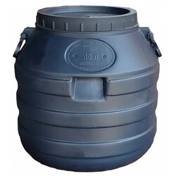 Бідон нехарчовий 48 л чорний горло. 28 см (00006435)