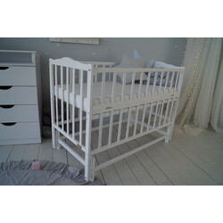 Ліжечко дитяче Baby Comfort МАЛЮК без/ш, шарнір-підшипник, з відкидною боковиною, дерево бук