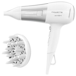 Фен Rowenta Powerline, 2400Вт, режимов-3, дифузор, иониз-я, хол. обдув, бело-серый (CV5930F0)