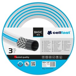 Шланг садовий Cellfast BASIC 1/2", 50м, 3 шари, до 25 Бар, -20…+60°C (10-402)