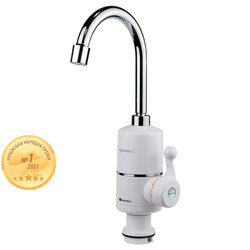 Кран-водонагрівач проточний NZ 3.0кВт 0.4-5бар для кухні гусак вухо на гайці AQUATICA NZ-6B112W