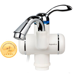 Кран-водонагреватель проточный LZ 3.0кВт 0.4-5бар для раковины гусак изогнутый на гайке AQUATICA LZ-