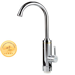 Кран-водонагреватель проточный HZ 3.0кВт 0.4-5бар для кухни гусак ухо на гайке (C) AQUATICA HZ-6B143