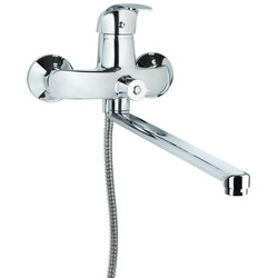 Смеситель s40 Ø40 для ванны гусак прямой 350мм дивертор встроенный картриджный TAU SL-2C243C (984022