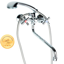 Змішувач PM 1/2" для ванни гусей вигнутий дивертор вбудований кульовий AQUATICA PM-5C457C (9780220)