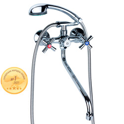 Смеситель PM 1/2" для ванны гусак изогнутый дивертор встроенный картриджный AQUATICA PM-2C457C (9780