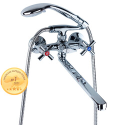 Змішувач PM 1/2" для ванни гусей прямий 350мм дивертор вбудований картриджний AQUATICA PM-2C257C (9