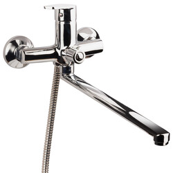 Змішувач s37 Ø35 для ванни вилив прямої 350мм дивертор вбудований картриджний AQUATICA (9737220)