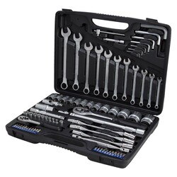 Набір торцевих насадок 1/4", 1/2" + аксесуари 77шт CrV Taiwan SIGMA (6001011)