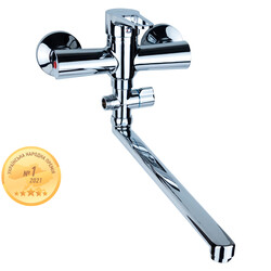 Змішувач HL Ø35 для ванни гусей прямий 350мм дивертор виносний картриджний AQUATICA HL-3C230C (9734