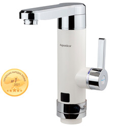 Кран-водонагрівач проточний HZ 3.0 кВт 0.4-5бар для кухні гусак прямий на гайці (W) AQUATICA HZ-6B