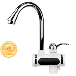 Кран-водонагрівач проточний JZ 3.0 кВт 0.4-5бар для кухні гусак вухо на гайці AQUATICA JZ-6B141W (9