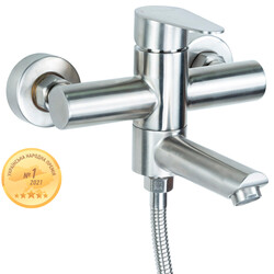 Змішувач HT Ø35 для ванни гусей прямий 100мм дивертор вбудований картриджний SS AQUATICA T-2C171P