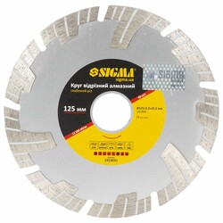 Коло відрізне алмазне Глибокий різ Ø125×22.2мм SIGMA (1923031)