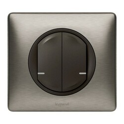Умный беспроводной выключатель Legrand 2-клавишный (Celiane with NETATMO)(Графит) (064894)