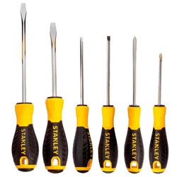 Набор отверток Stanley "ESSENTIAL", 6 штук: PH1 x 75мм, PH2 x 100мм, Sl: 5.5 x 100мм, 4 x 100мм, 6.5