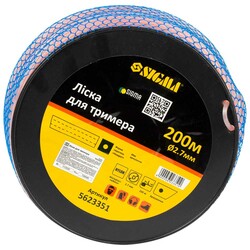 Волосінь для тримера армований квадрат Ø2.7мм 200м котушка SIGMA (5623351)