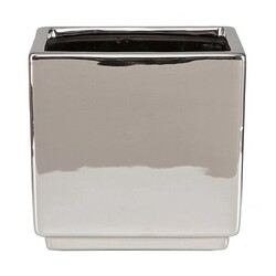 Кашпо для квітів Scheurich "Mirror Silver" 13", дзеркальний куб (55163)