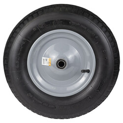 Колесо пневматичне 15" (4.00-8) 380×95мм вісь Ø20мм довжина 90мм для садово-будівельної тачки FLORA