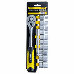 Ключ-тріскачка 1/2" з набором насадок та подовжувачем 12шт CrV mid SIGMA (6003701)