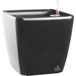 Цветник с системой автополива Quadrato 34x34x32 Flower Lover антрацит, глянцевый (239866)