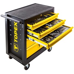 Шкаф-тележка инструментальный Topex, 2 выдвижных ящика, полка, 455 ед. (79R502)