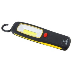 Ліхтар ручний Topex 3 Вт, LED COB, пластик, магніт, гак, 3xAA (94W245)