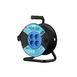 Подовжувач мережі 2E 4XSchuko на котушці, ІР20, 3G*1.5мм, 20м, black (2E-CR4315IP20M20)