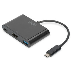 Адаптер Digitus USB-C - HDMA, 2xUSB (DA-70855)