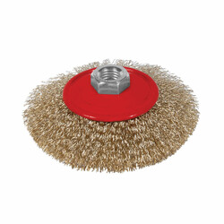 Щетка проволочная конусообразная Ø75мм М14×2мм (латунированная) SIGMA (9016071)