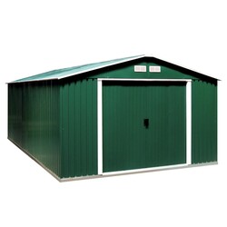 Сарай металлический ECO 362,7x322x196 см зеленый с белым (10741)