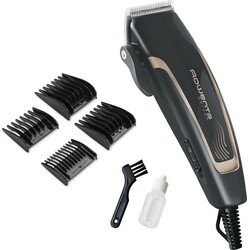 Машинка для стрижки Rowenta Driver, от сети, роторный мотор, насадок-3, нерж.сталь., черный