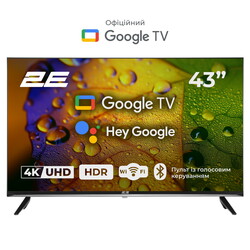 Телевізор 2E 43" LED 4K 60Hz Smart Google TV Black (2E-43A07KU)