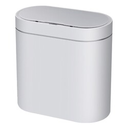 Мусорное ведро сенсорное 8 л овальное белое JAH (6601)