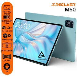 Планшет TECLAST M50 10.1" 6ГБ, 128ГБ, LTE, 6000мА•ч, Android, голубой (6940709686799)