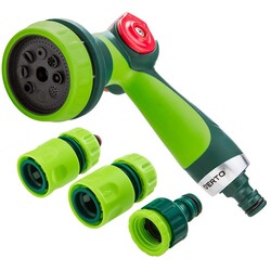 Набір для поливу Verto, 1/2"-3/4", зрошувач ручний 8 функцій, муфта 1/2", муфта з автостопом 1/2", конектор для крана 1/2"