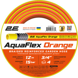 Шланг садовый 2E AquaFlex Orange 3/4" 12м 4 слоя 20бар -10…+60°C (2E-GHE34OE12)