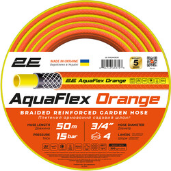 Шланг садовий 2E AquaFlex Orange 3/4" 50м 4 шари 20бар -10…+60°C (2E-GHE34OE50)