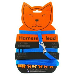 Dog Extreme. Шлея для котів з поводком синій 110см( 4820082496197)