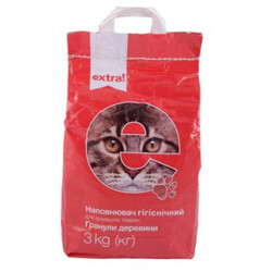 Extra! Наповнювач гігієнічний гранули деревини 3кг( 4823096405421)