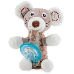 Nuby. Мягкая игрушка Мышка, с держателем для пустышки (2000127071721)
