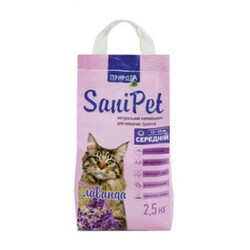 Природа. Наповнювач SaniPet лаванда бентоніт средн 2,5кг(4823082404339)