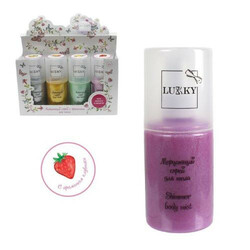 LUCKY.Мерехтливий спрей для тіла з ароматом полуниці, рожевий, 120 мл 94630039086117)