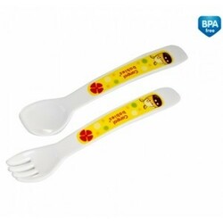 Canpol. Набор пластиковый ложка + вилка Smile (4-414)