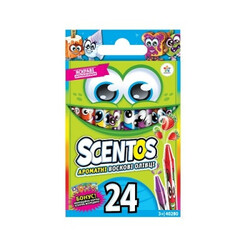 Scentos. Набор ароматних воскових карандашей-мини - ДРУЖНА КОМПАНІЯ(24 кольори) (40280)