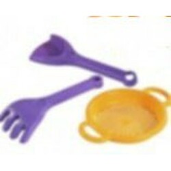 Набор для песка 3 эл: грабли, лопатка, пасочка или сито