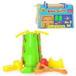 Набор для песочницы, замок, лопатка, грабли, формочки 3шт, сито, в сумке